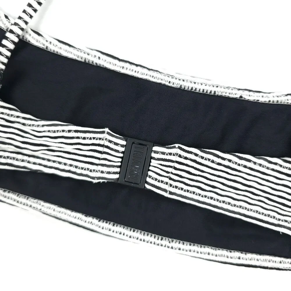 TRIANGL Textured Stripe Micro Bikini Two Piece Set Black and White Coconut Girl